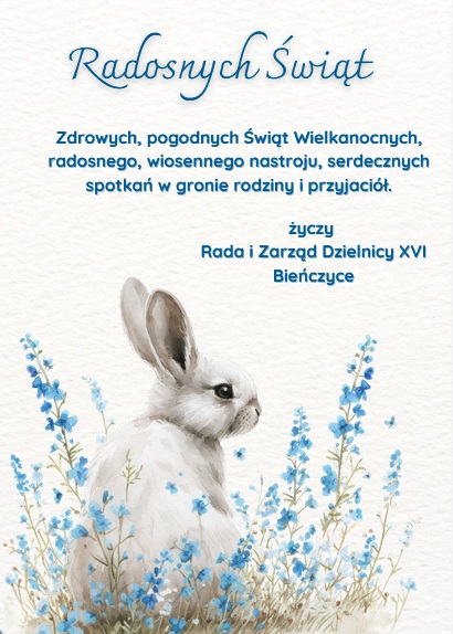 kartka z życzeniami Wielkanocnymi