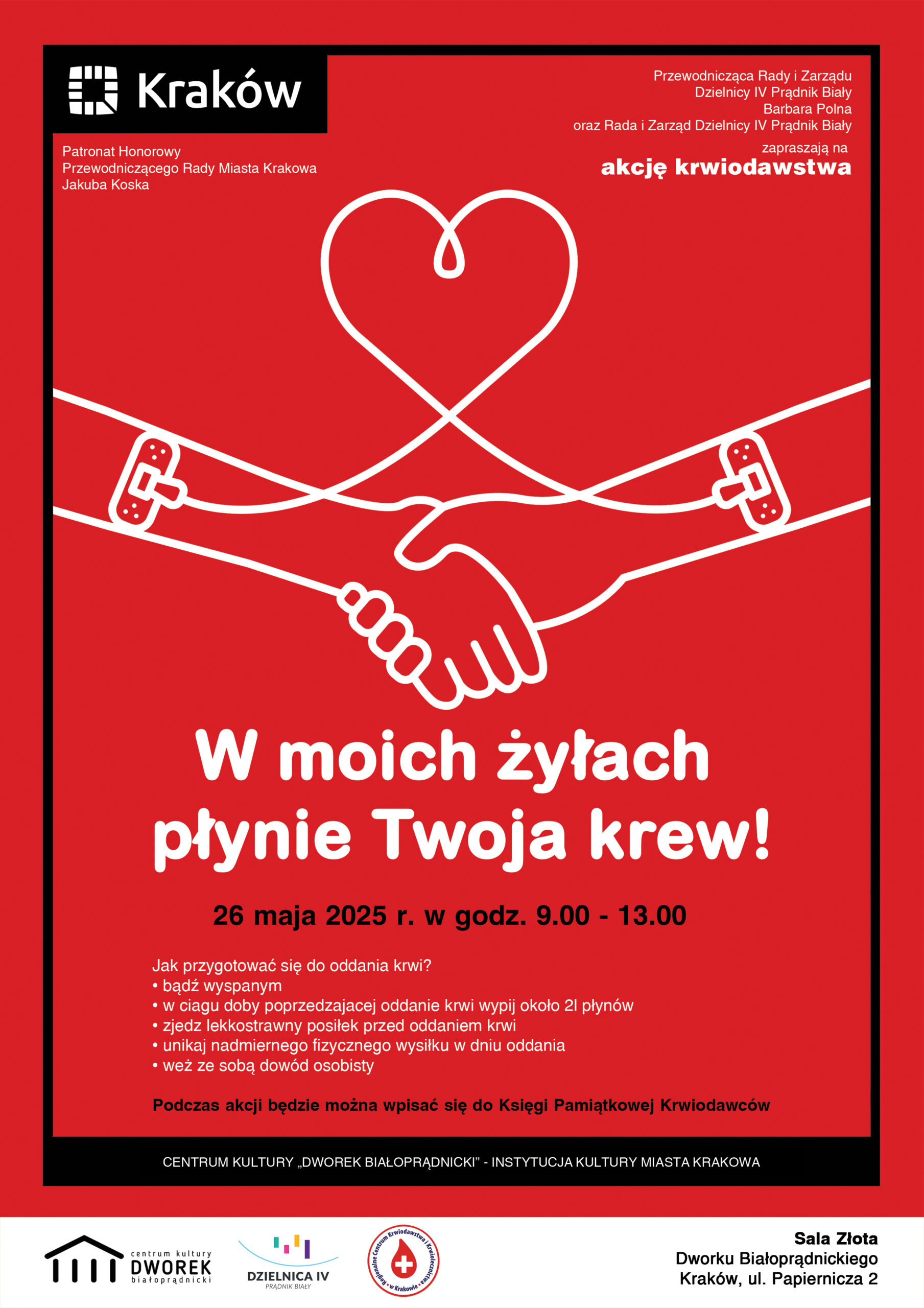 plakat: W moich żyłach płynie twoja krew