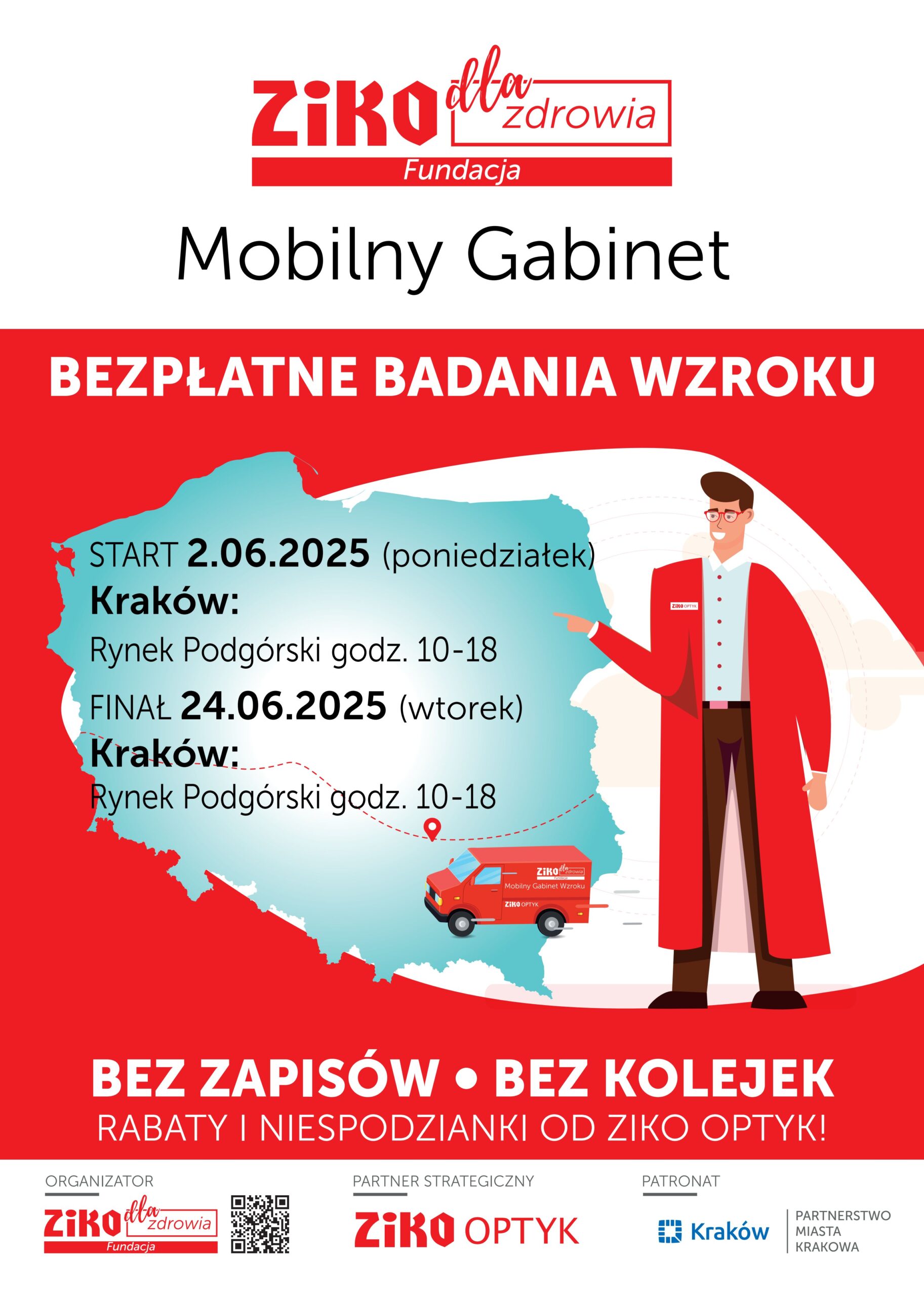 Bezpłatne badania wzroku w Krakowie 2 i 24 czerwca 2025