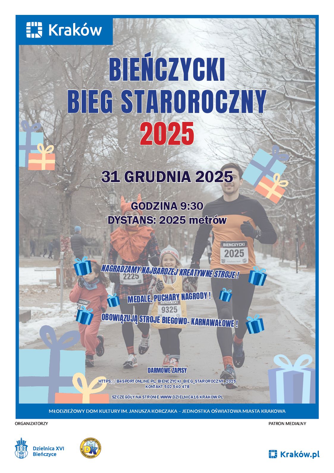 Plakat bienczyckiego biegu starorocznego 2025