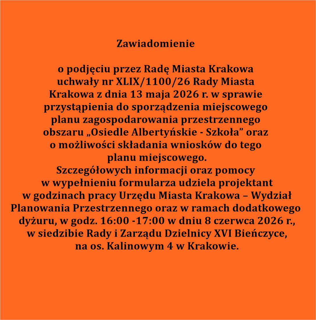 "Osiedle Albertyńskie - szkoła": przystąpienia do sporządzenia miejscowego planu zagospodarowania przestrzennego