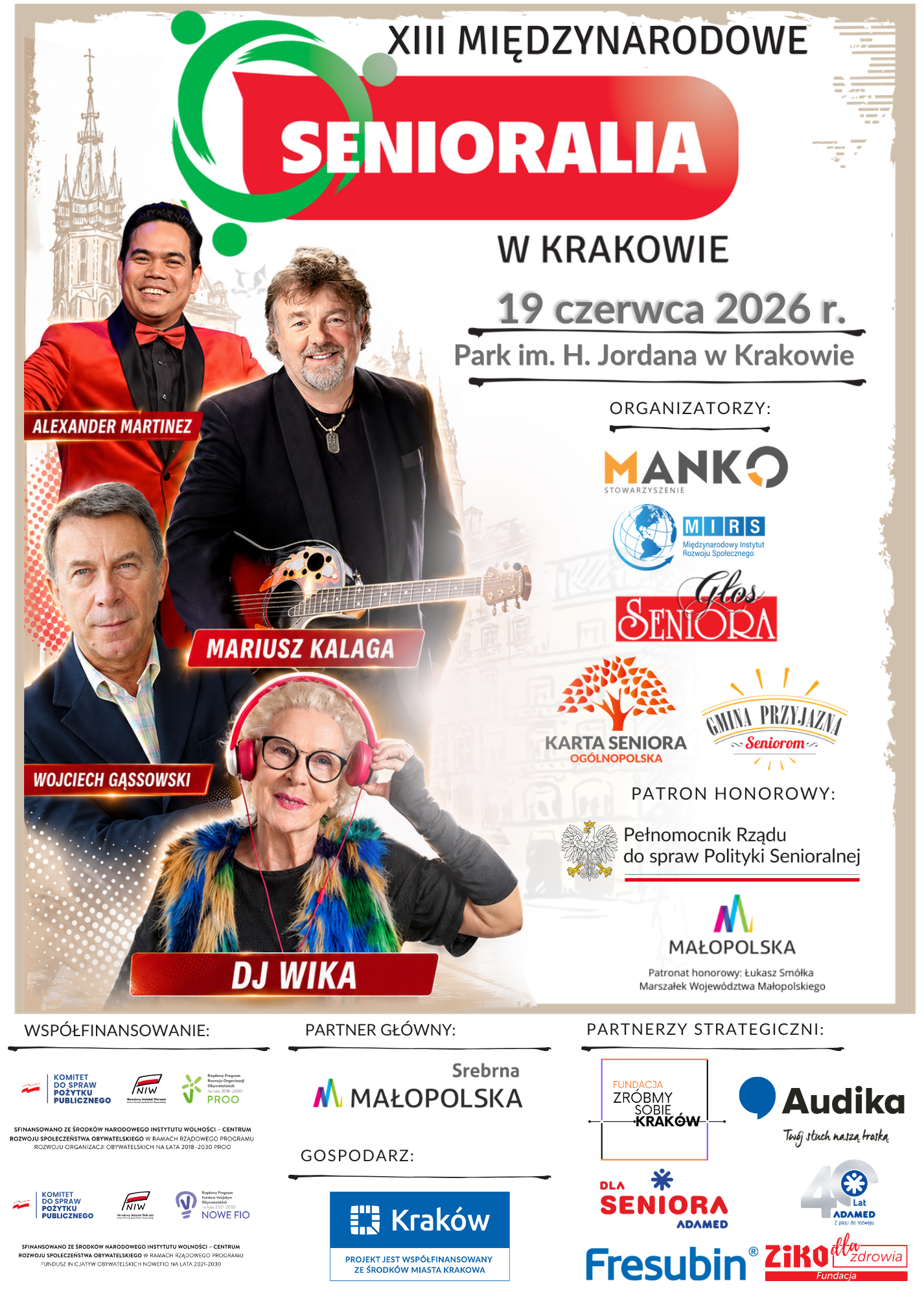 XIII Międzynarodowe Senioralia w Krakowie 2026  – Największa Impreza Seniorska w Europie!