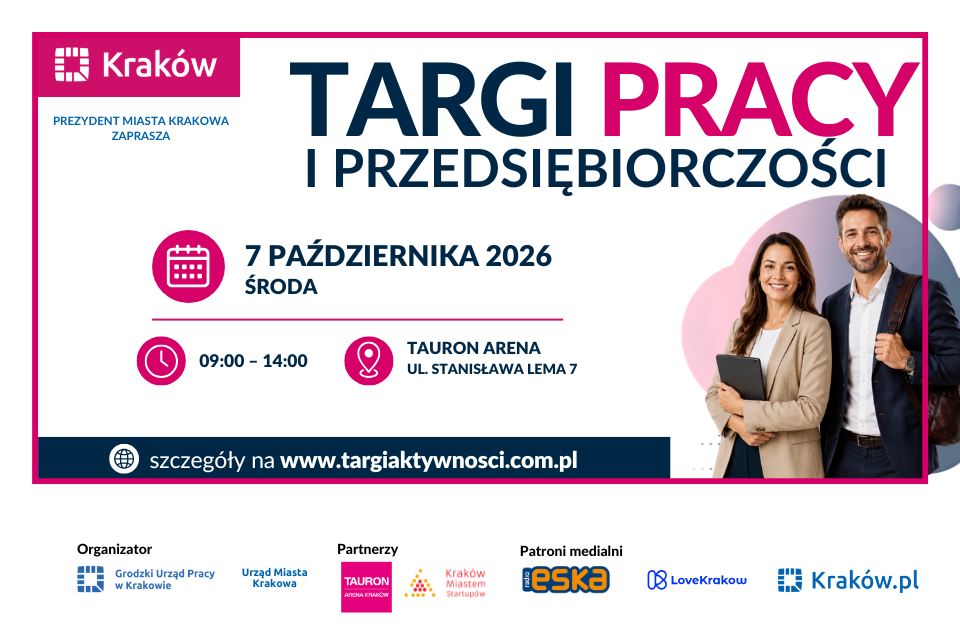 Targi to bezpłatne wydarzenie skierowane do osób poszukujących pracy, planujących zmianę zawodową, zainteresowanych rozwojem swoich kompetencji, a także osób myślących o rozpoczęciu lub rozwijaniu własnej działalności gospodarczej.
