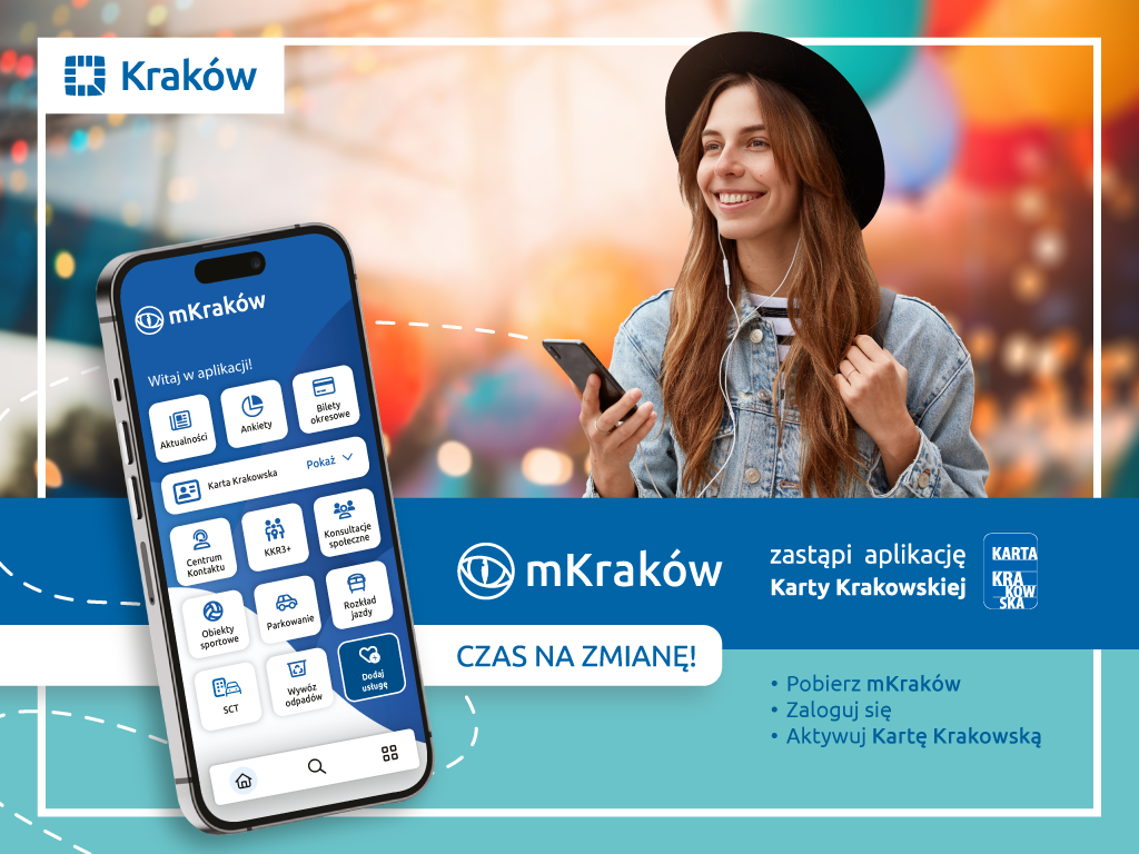 12 października br. aplikacja Karty Krakowskiej zostanie wygaszona, co oznacza, że przestanie ona funkcjonować jako nośnik uprawnień Karty Krakowskiej. Zastąpi ją nowa i kompleksowa aplikacja mKraków!
