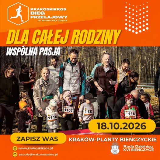 BIEGIPRZEŁAJOWE Krakoskikros to biegi przełajowe w czystejpostaci. Ich trasa jest poprowadzona ponieutwardzonych ścieżkach i polanach.